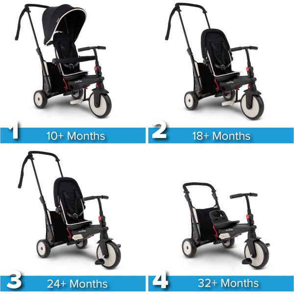 SMART TRIKE SMART TRIKE FOLDING STR 3 BLACK WITH CREAM PIPING 36909 