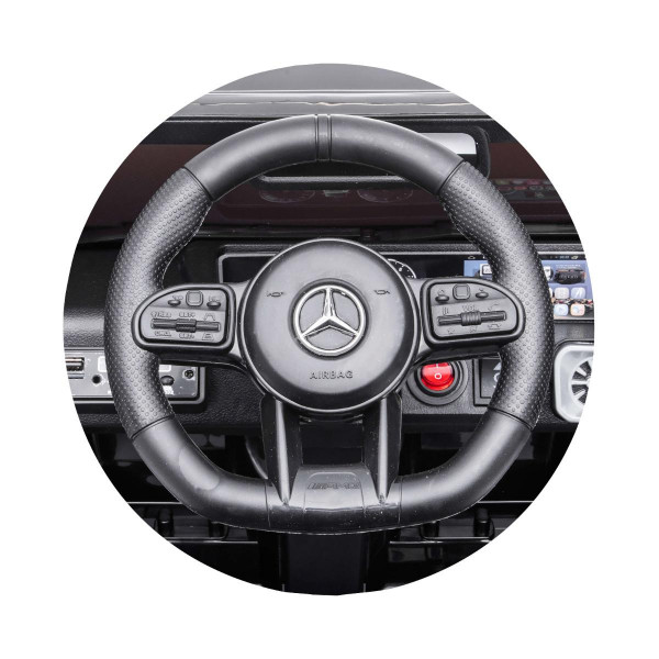 CHIPOLINO AUTO NA AKUMULATOR MERCEDES G63 AMG BLACK, EVA WHEELS, LEATHER SEAT ELJG63MB23B 