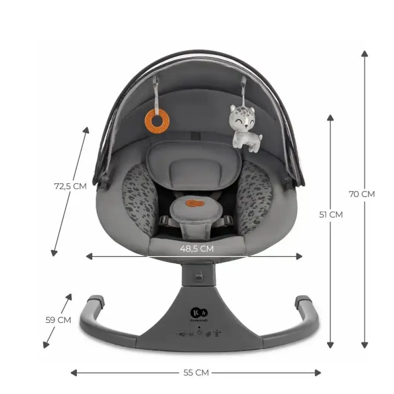 KINDERKRAFT ELEKTRICNA NJANJALICA LUMI 2 DARK GREY 43213