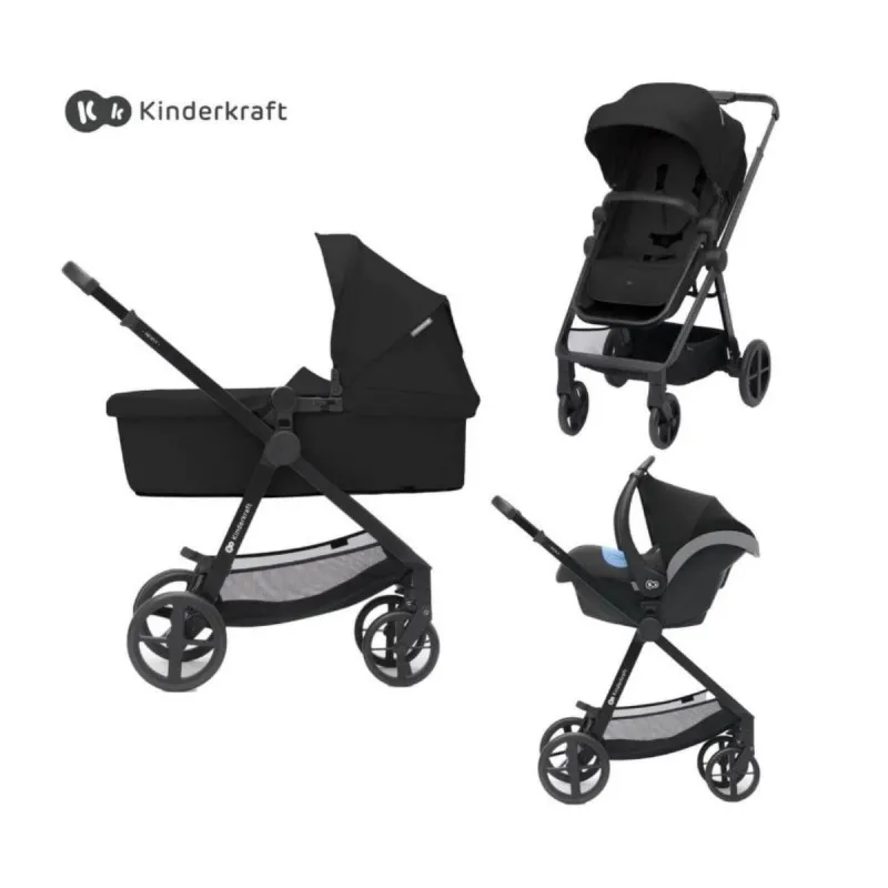 KINDERKRAFT KOLICA 3U1 NEWLY MINK PRO CLASSIC BLACK 43205 