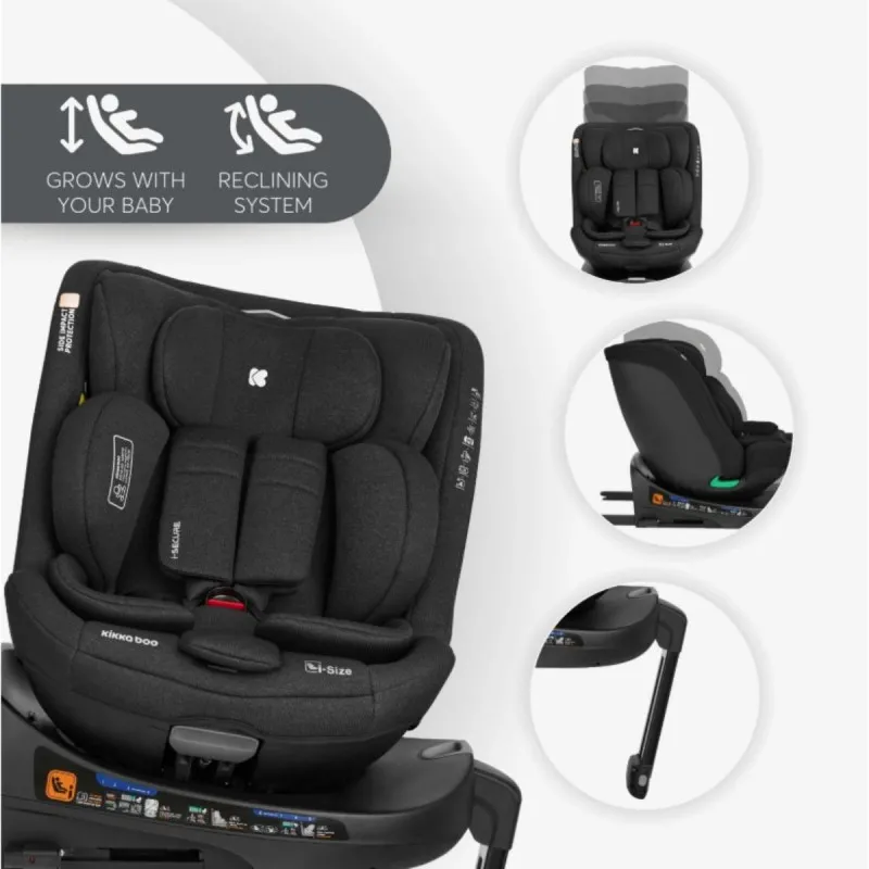 KIKKA BOO AUTOSJEDALICA I-SECURE I-SIZE BLACK 31002100073