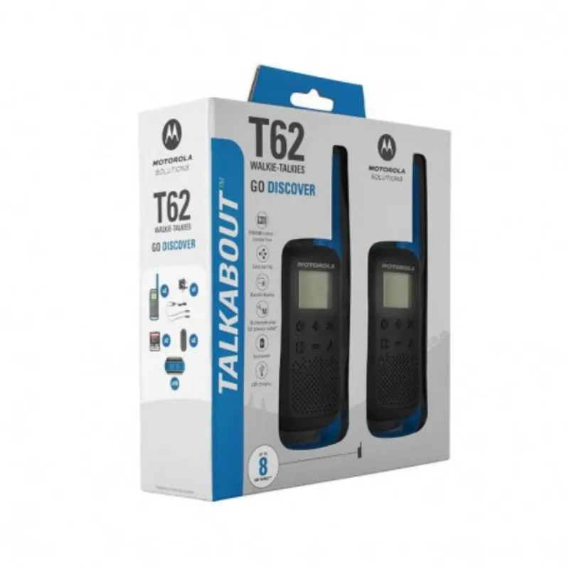 MOTOROLA RADIO STANICA WALKIE 2 KOMADA T62 BLUE SA PUNJACEM 59T62BLUEPACK 
