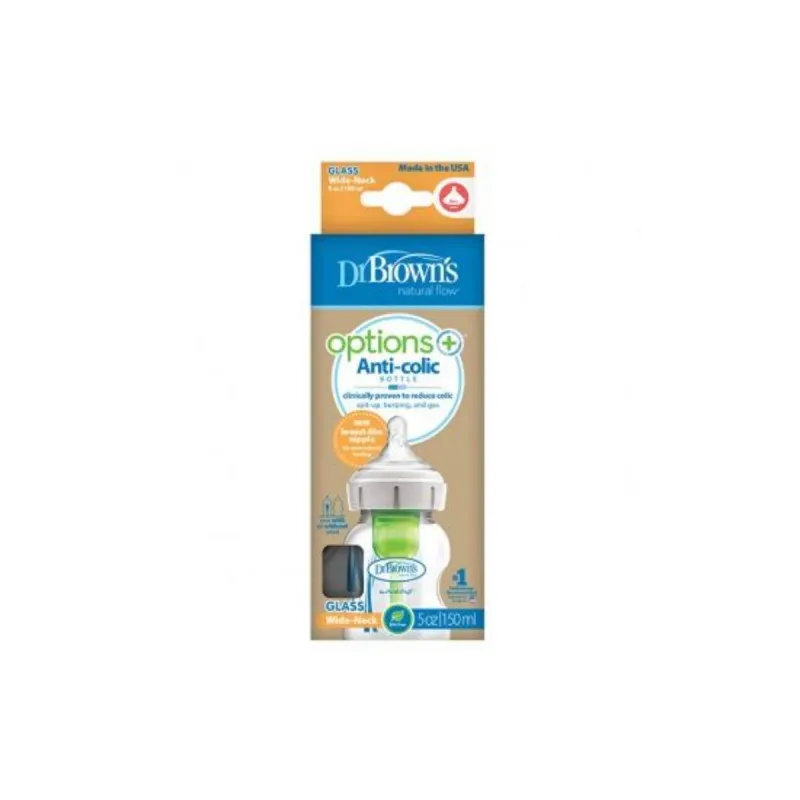 DR BROWNS STAKLENA WIDE NECK OPTIONS + FLASICA 150ML WB51730