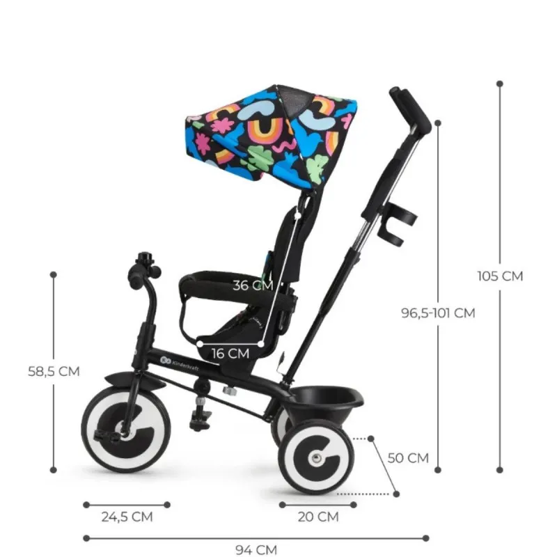 KINDERKRAFT TRICIKL ASTON HAPPY SHAPES 49622 
