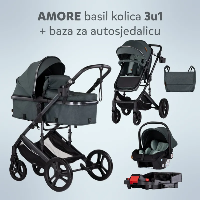 CHIPOLINO KOLICA AMORE 3U1 + BAZA ZA AUTOSJEDALICU