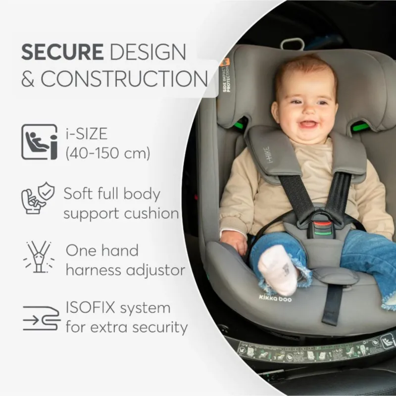KIKKA BOO AUTOSJEDALICA I-HIKE I-SIZE DARK GREY 2025 31002100078