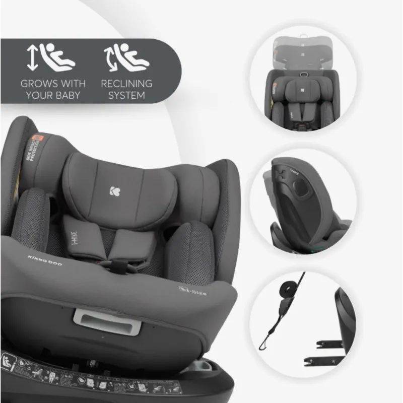 KIKKA BOO AUTOSJEDALICA I-HIKE I-SIZE DARK GREY 2025 31002100078