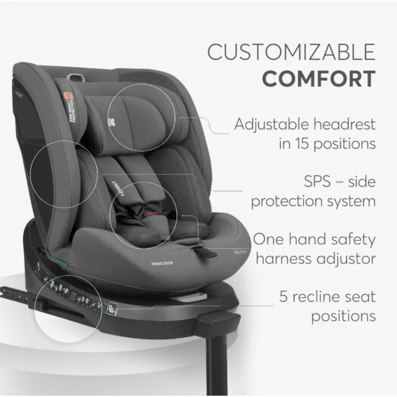 KIKKA BOO AUTOSJEDALICA I-ORBIT I-SIZE DARK GREY 2025 31002100086 