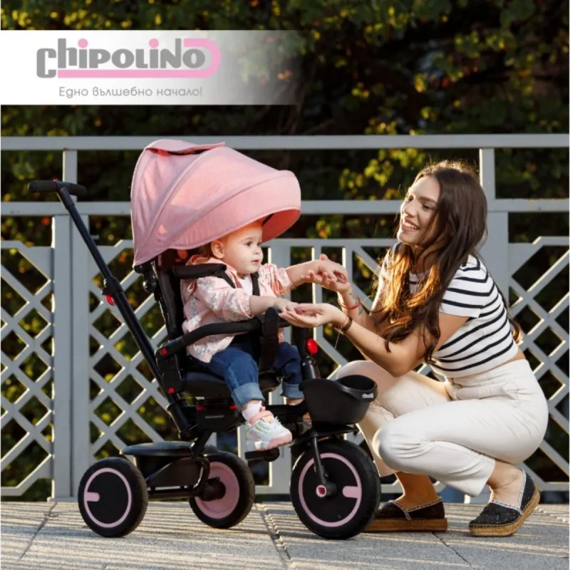 CHIPOLINO SKLOPIVI TRICIKL QUICK FOLD ROSE WATER TRKQF025RW