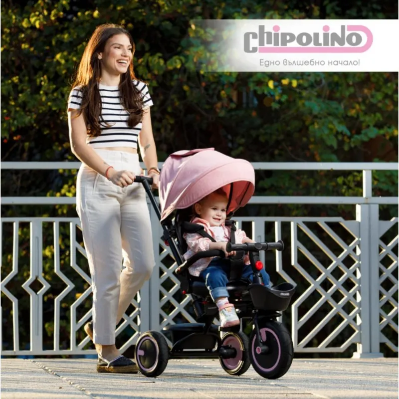 CHIPOLINO SKLOPIVI TRICIKL QUICK FOLD ROSE WATER TRKQF025RW