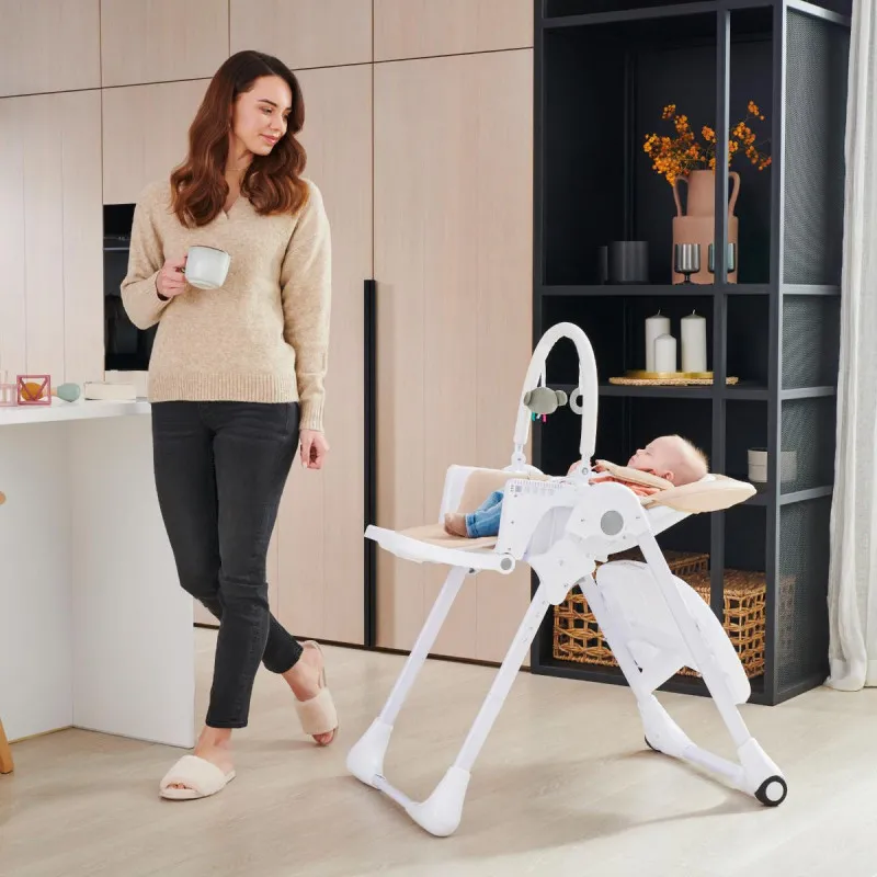 KINDERKRAFT STOLICA ZA HRANJENJE TUMMIE BEIGE 44325 