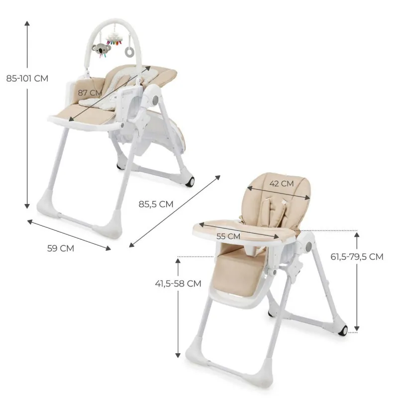KINDERKRAFT STOLICA ZA HRANJENJE TUMMIE BEIGE 44325 