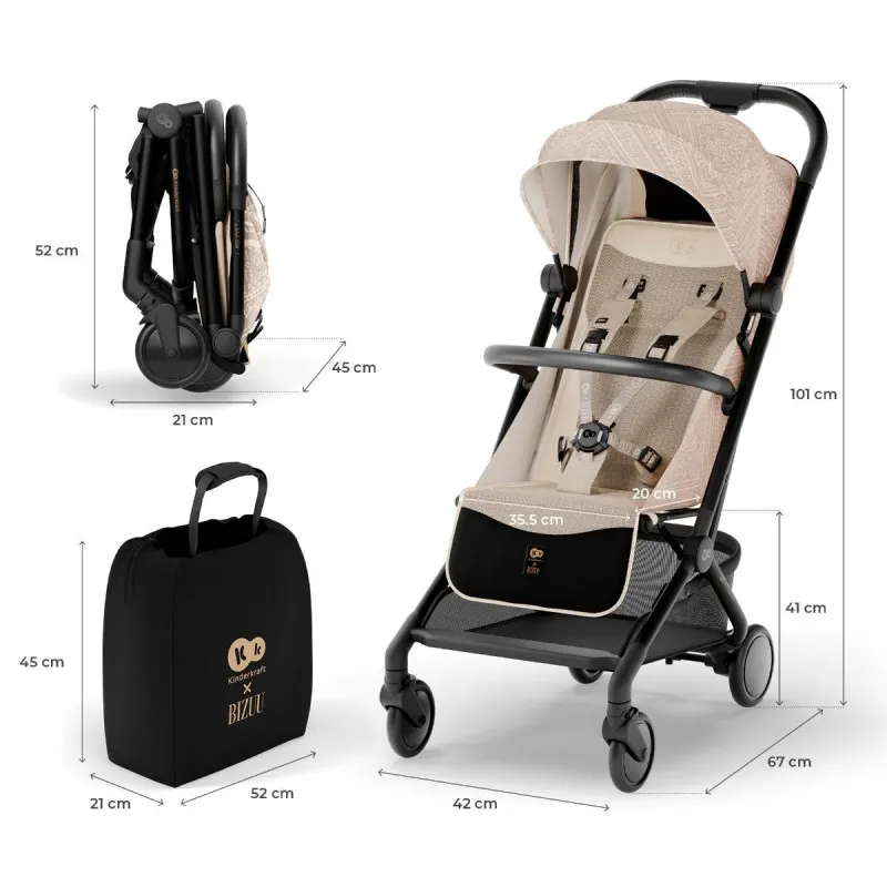 KINDERKRAFT KOLICA PILOT 2 BEIGE 52833