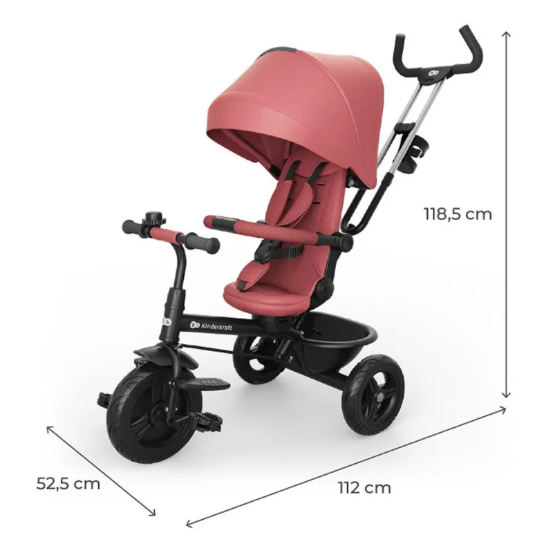 KINDERKRAFT TRICIKL ASTON 2 PLUS PINK 53299 