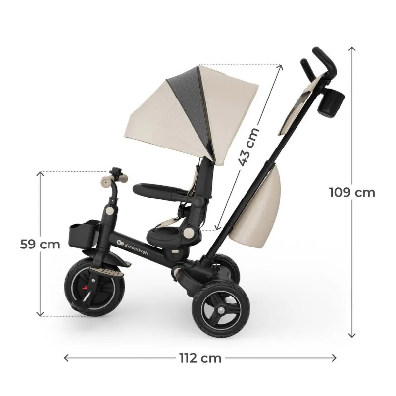 KINDERKRAFT SKLOPIVI TRICIKL SPINSTEP 2 PLUS BEIGE 53305