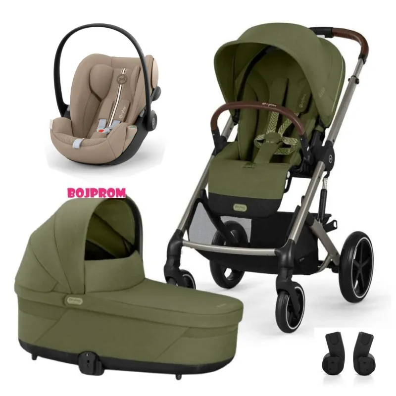 CYBEX KOLICA BALIOS 3U1 MOSS GREEN KHAKI SA SJEDALICOM CLOUD G I-SIZE PLUS ALMOND BEIGE 