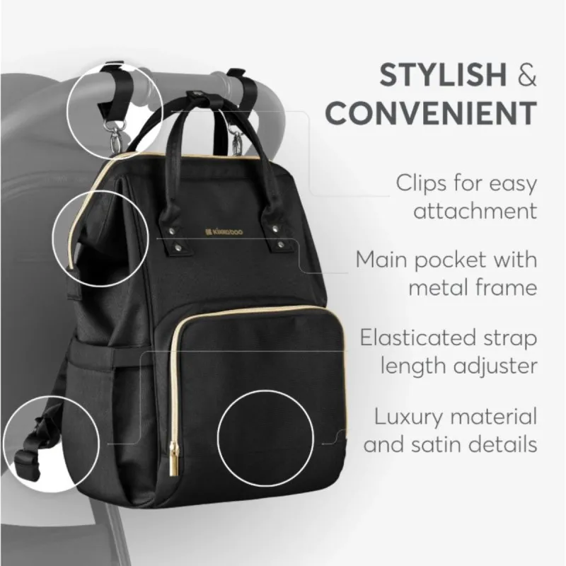 KIKKA BOO TORBA SIENA BLACK&GOLD 2025 31108020110