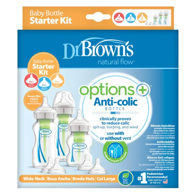 DR BROWNS SET ZA NOVORODJENCE 2X270ML,1X150ML,2 CUCLE VEL.1,2CUCLE VELICINE 2 WB03606