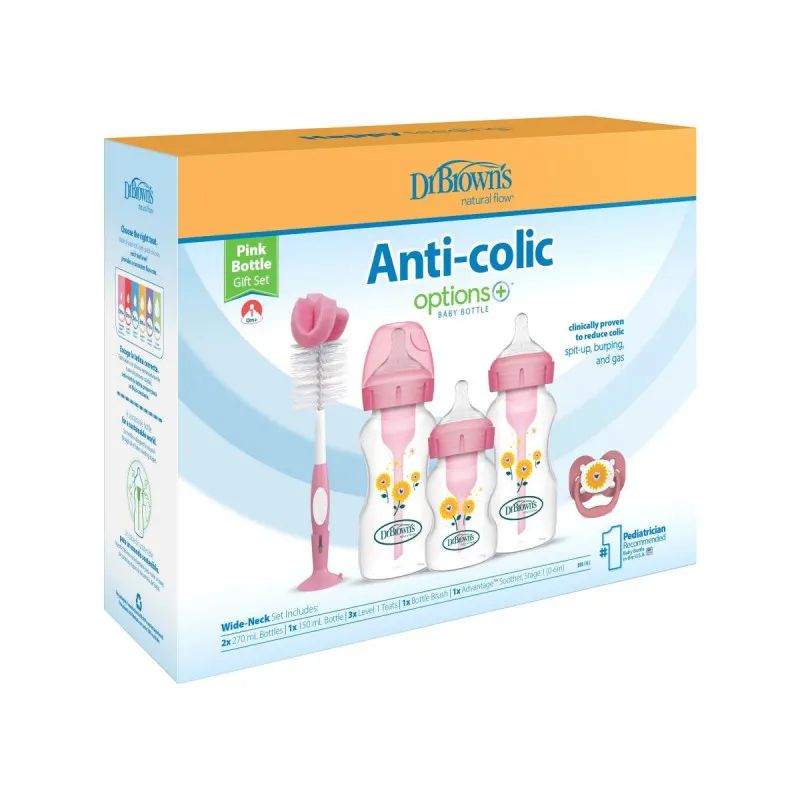 DR BROWNS POKLON SET PAKOVANJE FLASICA ROZE 2X270ML,1X150ML,2 CUCLE,CETKA WB03610