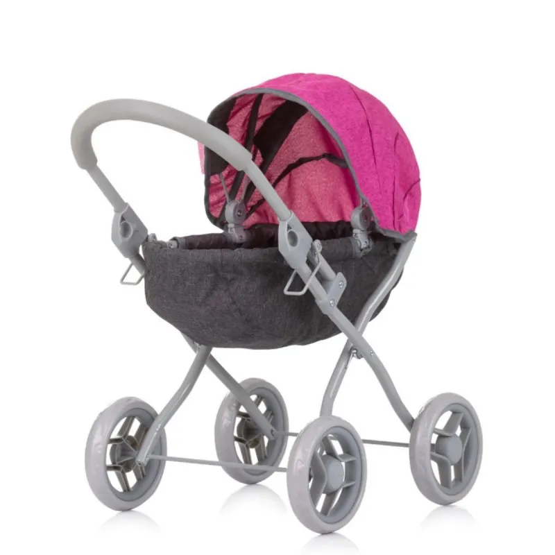 CHIPOLINO KOLICA ZA LUTKE DAISY GREY/PINK LINEN KZKDZ02401GP 