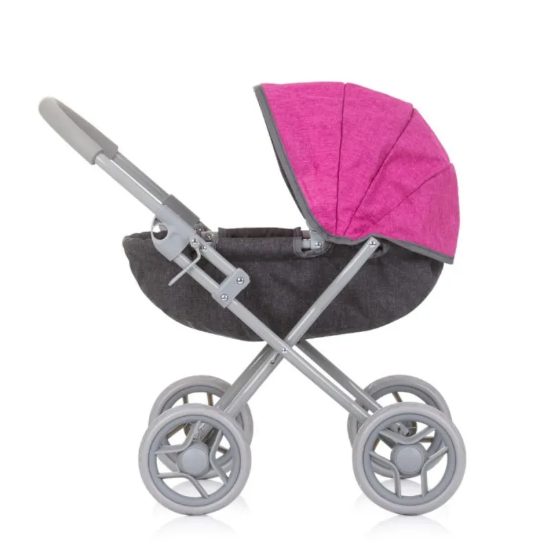 CHIPOLINO KOLICA ZA LUTKE DAISY GREY/PINK LINEN KZKDZ02401GP 