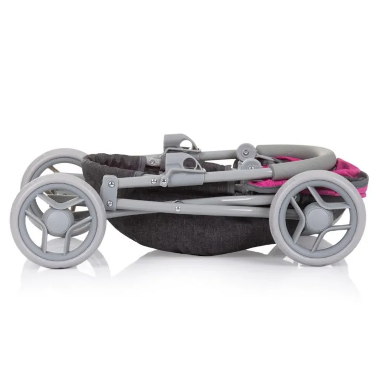 CHIPOLINO KOLICA ZA LUTKE DAISY GREY/PINK LINEN KZKDZ02401GP 
