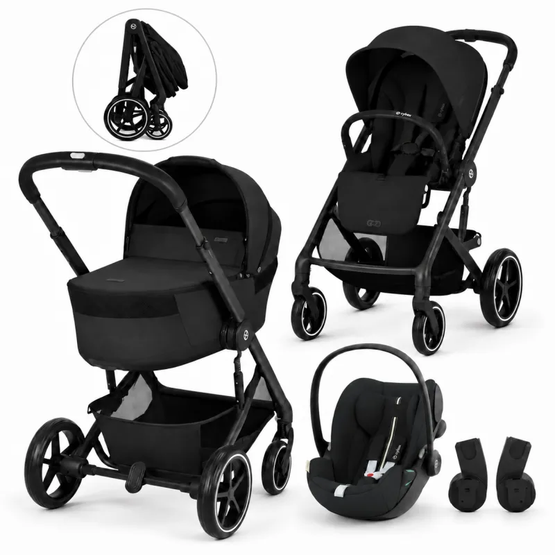 CYBEX KOLICA BALIOS 3U1 MOON BLACK KOLICA, SKLOPIVA KORPA, AUTOSJEDALICA CLOUD G3