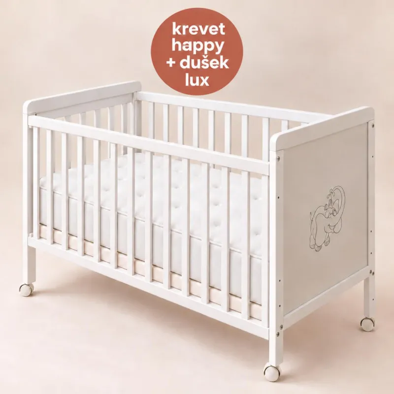 BAMBINO DJ.KREVET HAPPY BIJELI + DUSEK LUX 120X60 