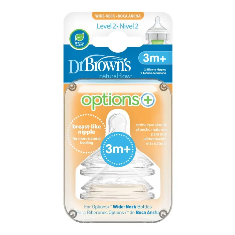 DR BROWNS OPTIONS+ SILIKONSKA CUCLA ZA WIDE NECK FLASICU VEL.2 2UPAK.WN2201