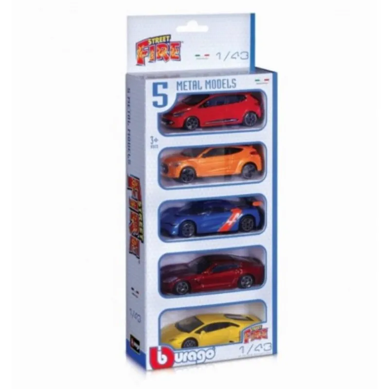 BURAGO 1/43 STREET FIRE 5-PC GIFT PK 30005