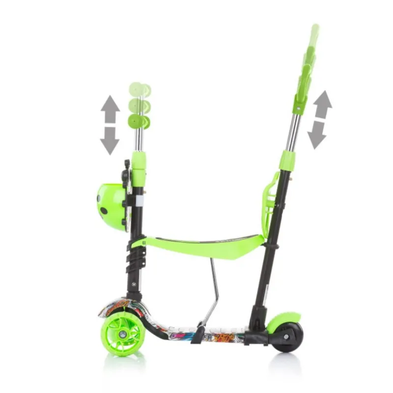 CHIPOLINO TROTINET KIDDY EVO W/HANDLE GREEN GRAFFITI DSKIEH022GG