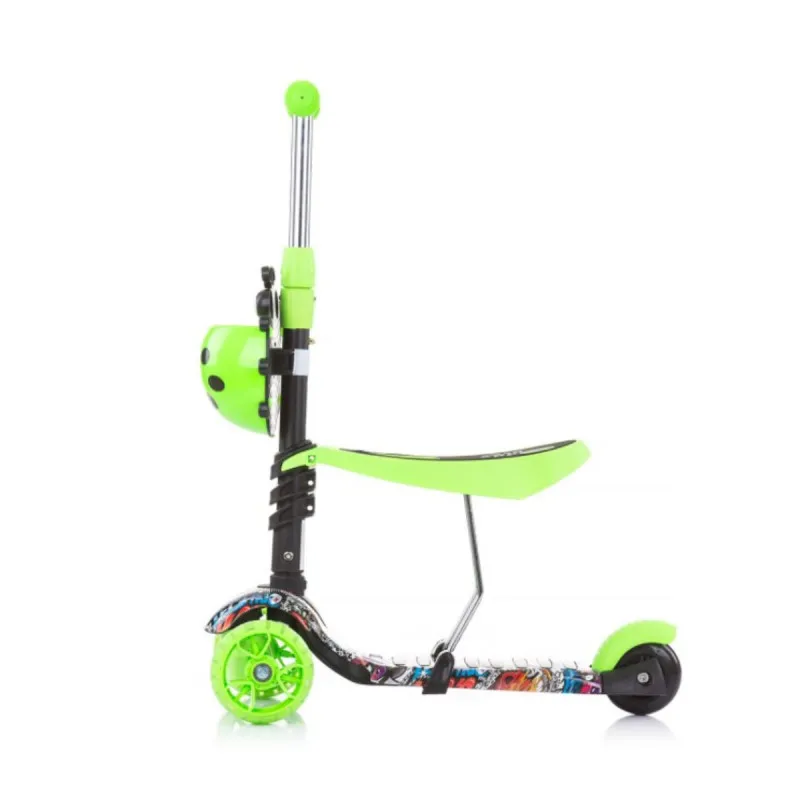 CHIPOLINO TROTINET KIDDY EVO W/HANDLE GREEN GRAFFITI DSKIEH022GG