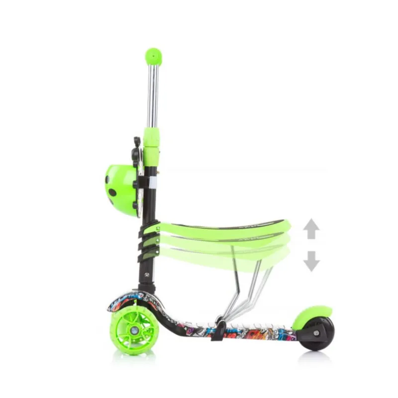 CHIPOLINO TROTINET KIDDY EVO W/HANDLE GREEN GRAFFITI DSKIEH022GG
