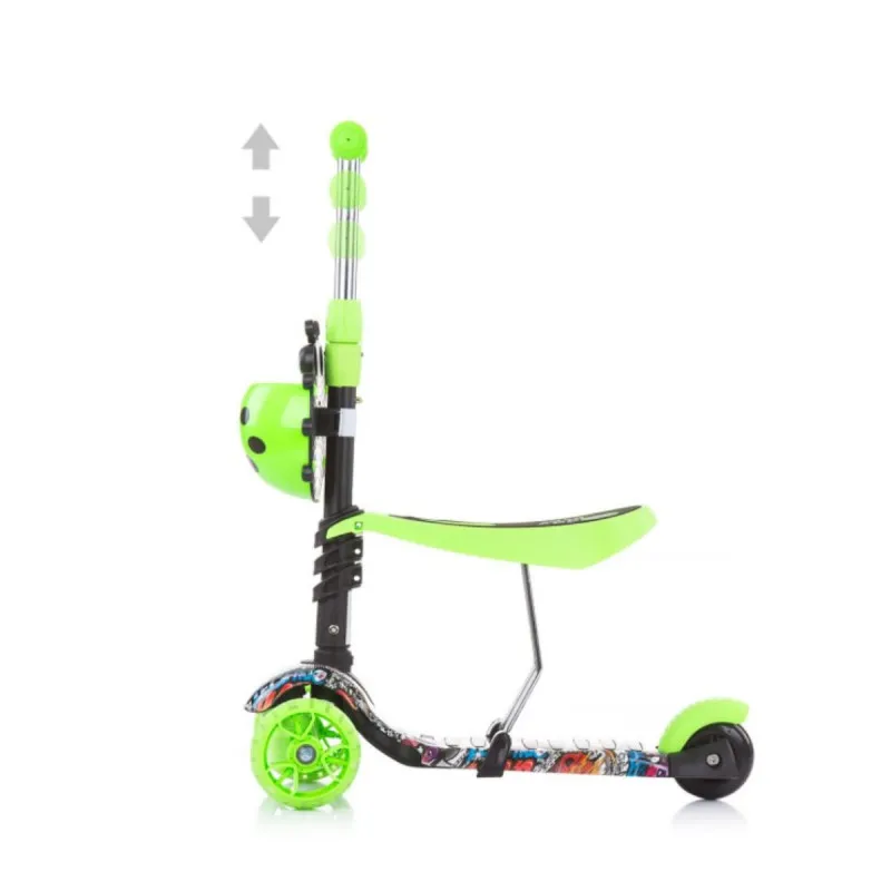 CHIPOLINO TROTINET KIDDY EVO W/HANDLE GREEN GRAFFITI DSKIEH022GG