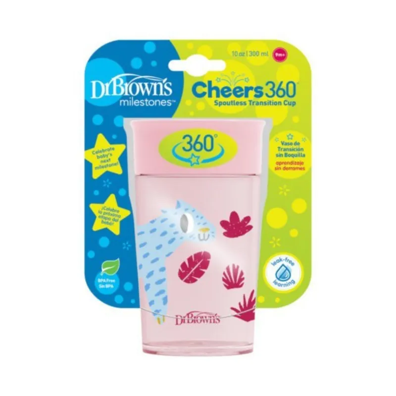 DR BROWNS SOLJA 360 STEPENI NO SPILL 300ML ROZE TC01093