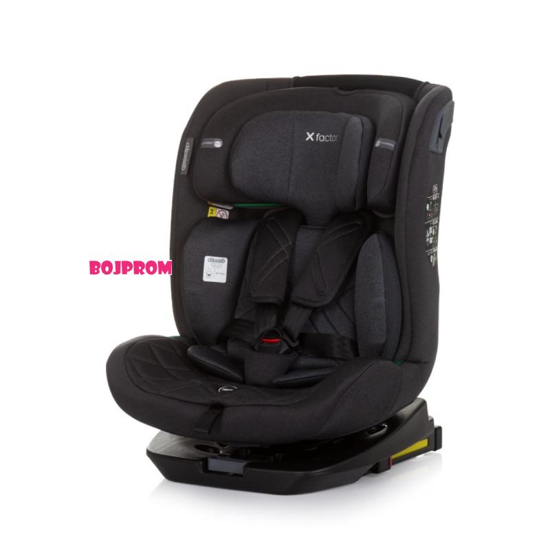 CHIPOLINO AUTOSJEDALICA X FACTOR I-SIZE 40-150CM ISOFIX 360 OBSIDIAN STKXF0241OB 