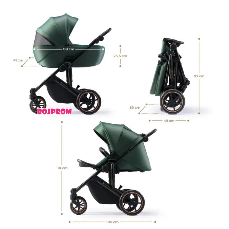 KINDERKRAFT KOLICA 3U1 PRIME 2 MINK PRO DARK GREEN 41236 