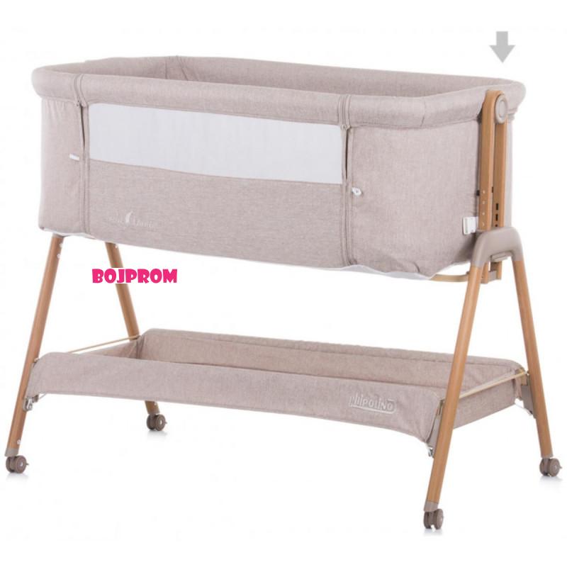 CHIPOLINO KOLIJEVKA SWEET DREAMS MOCCA/WOOD W/WHEELS KOSSD0212MO 