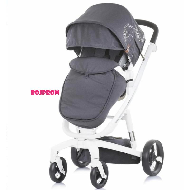 CHIPOLINO KOLICA ELECTRA WHITE FRAME SILVER 3U1 