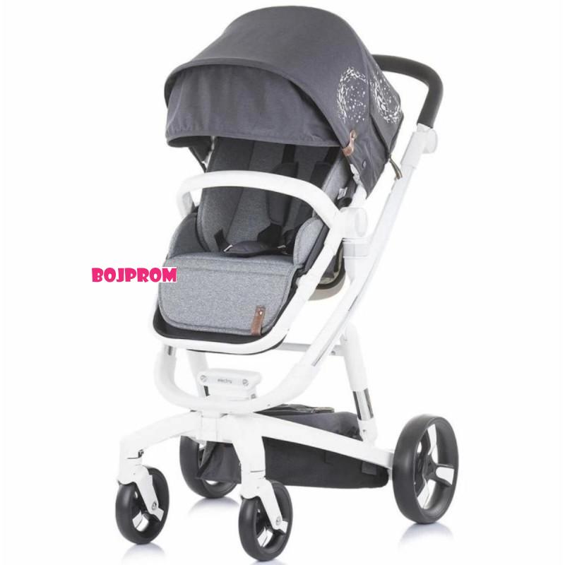 CHIPOLINO KOLICA ELECTRA WHITE FRAME SILVER 3U1 