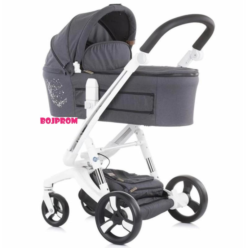 CHIPOLINO KOLICA ELECTRA WHITE FRAME SILVER 3U1 