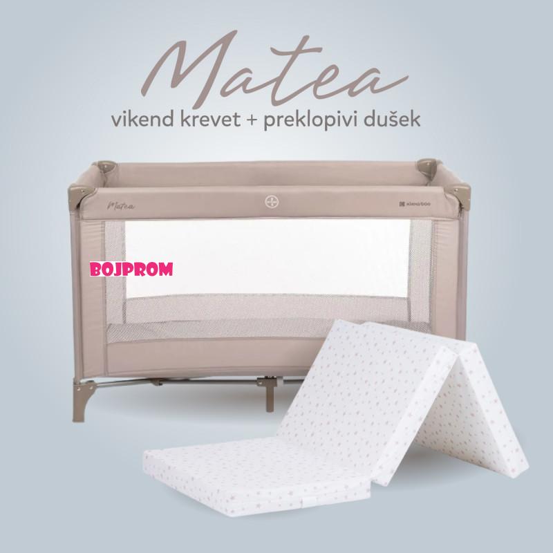 KIKKA BOO VIKEND KREVET MATEA BEIGE I PREKLOPIVI DUSEK WHITE/POWDER STARS 