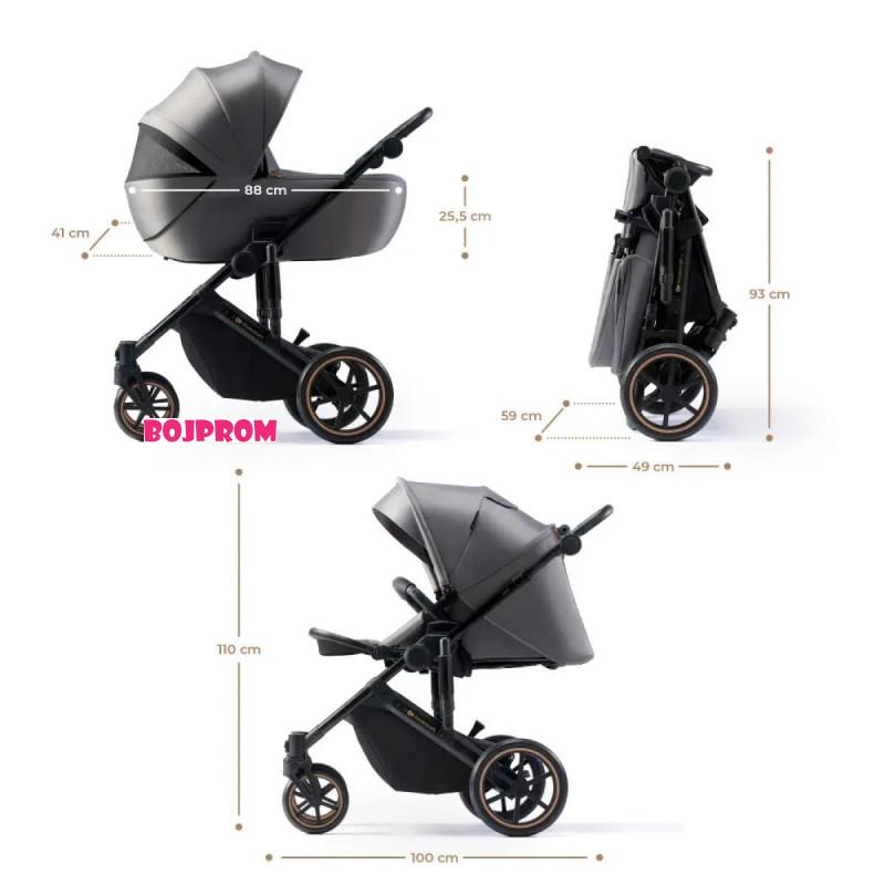 KINDERKRAFT KOLICA 3U1 PRIME 2 MINK PRO SHADOW GREY 41238 