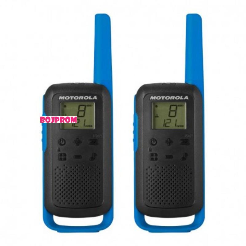 MOTOROLA RADIO STANICA WALKIE 2 KOMADA T62 BLUE SA PUNJACEM 59T62BLUEPACK 
