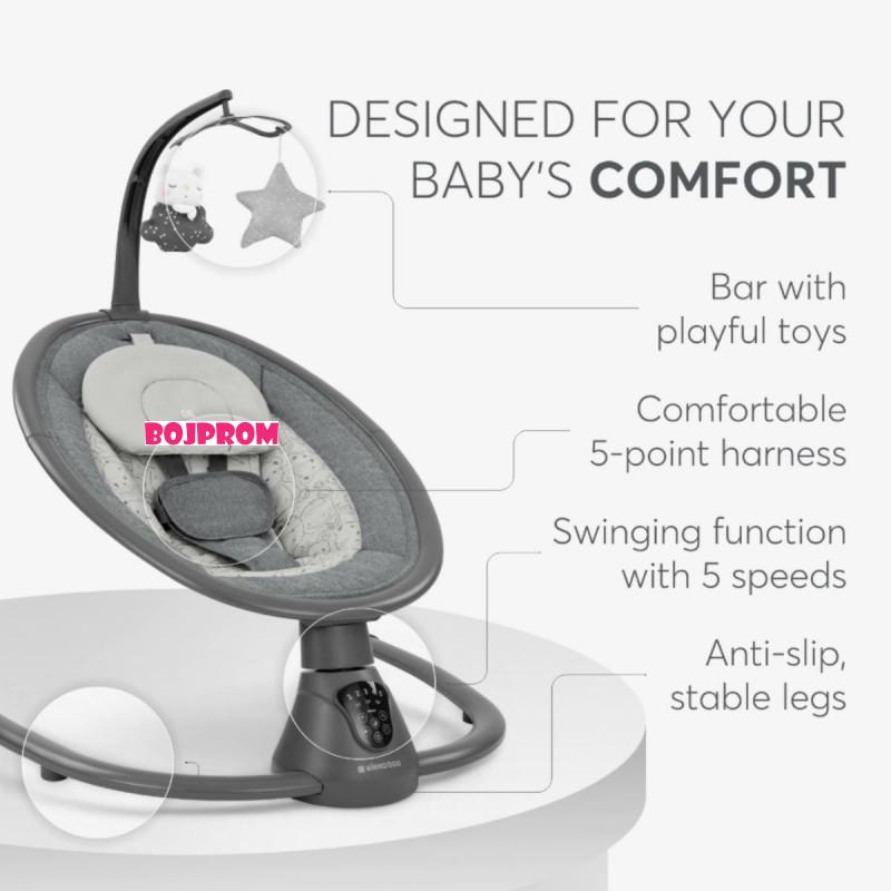 KIKKA BOO EL.LJULJA TWIDDLE GREY 2024 31005010077 