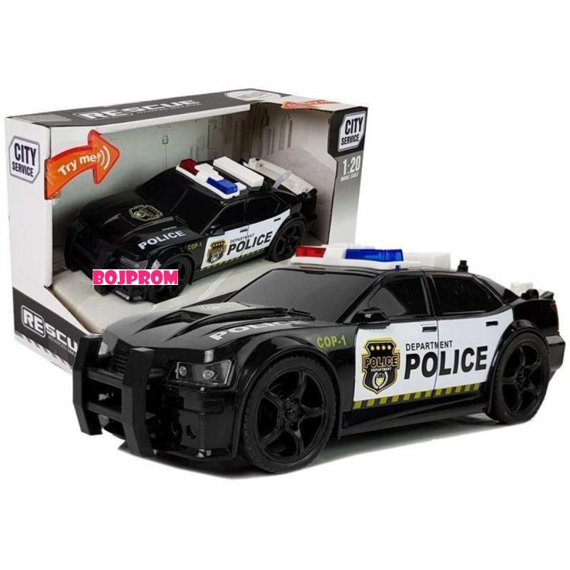 CROCO_TOYS AUTO POLICIJSKI 1:20 CRNI SA ZVUKOM I SVJETLOM B/O WENYI WY500A 918814 