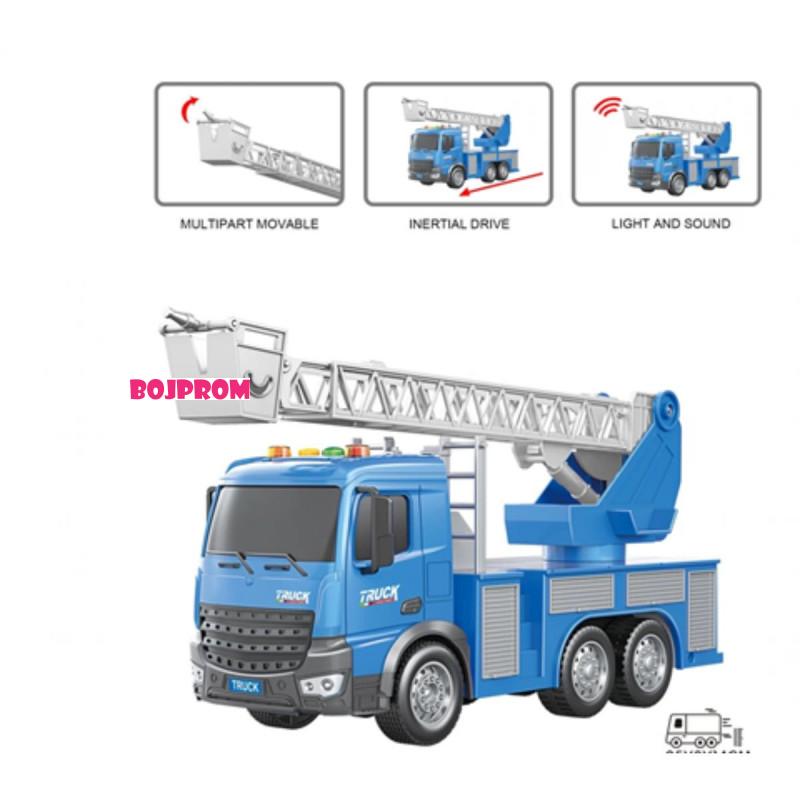 MAGAZA KAMION PLAVI DIZALICA 1:18 MAGZY WHEELS SVJETLO I ZVUK 