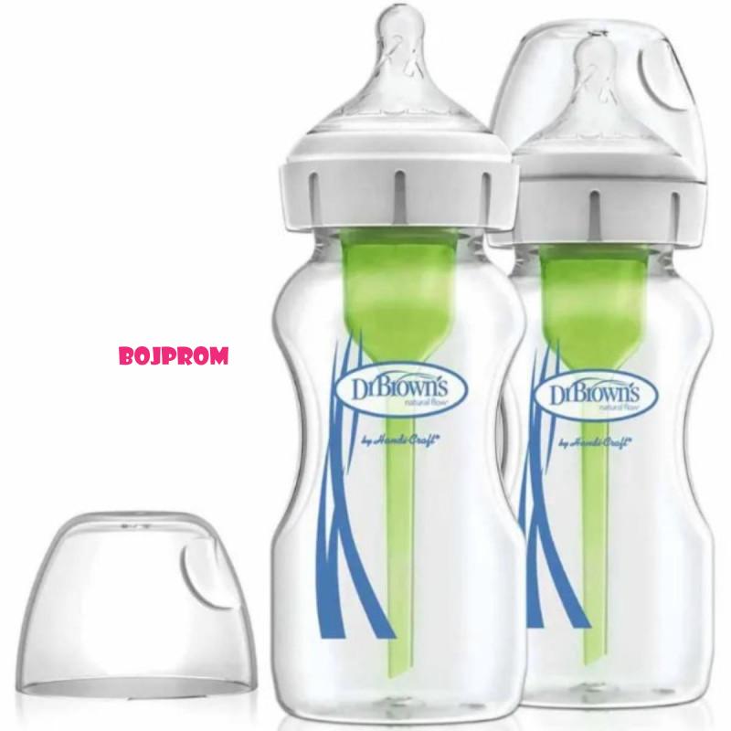 DR BROWNS STAKLENA WIDE NECK OPTIONS + FLASICA 270ML 2UPAK WB92740 