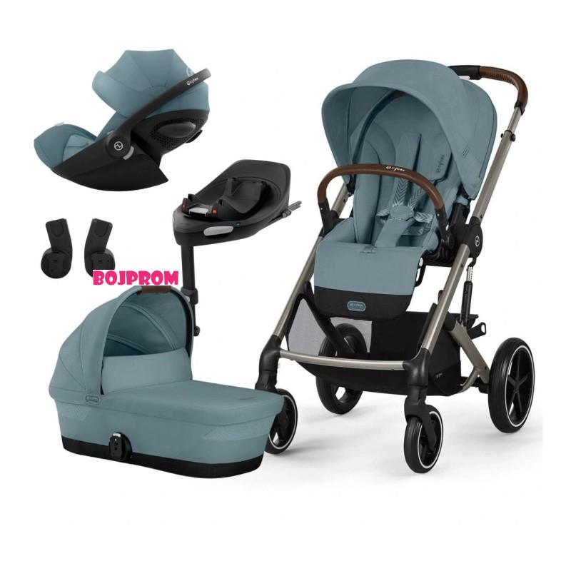 CYBEX KOLICA BALIOS 4U1 STORMY BLUE LIGHT I BAZA ZA AUTOSJEDALICU G BLACK 