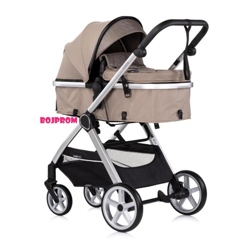CHIPOLINO KOLICA VISTA  3U1 TIRAMISU KKVS02503TR + BAZA ZA AUTOSJEDALICU AMORE,AURA,VISTA,MARBELLA STKBS0251AA 